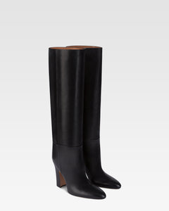 Bottes en cuir de veau noir