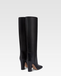 Bottes en cuir de veau noir