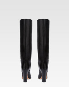 Bottes en cuir de veau noir