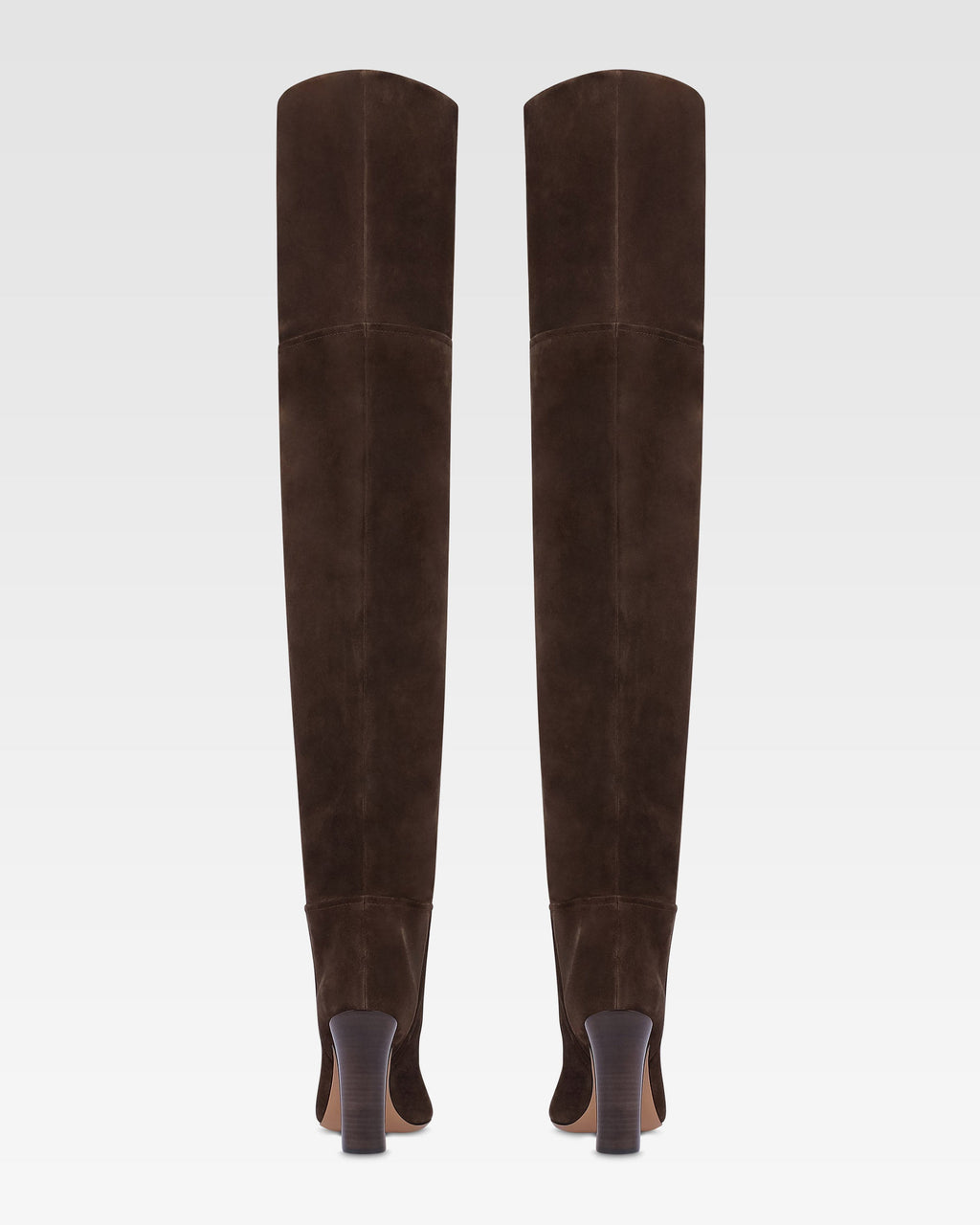 Bottes au-dessus du genou en cuir suede de veau noir