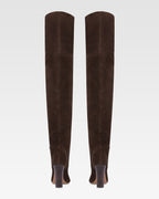 Bottes au-dessus du genou en cuir suede de veau noir