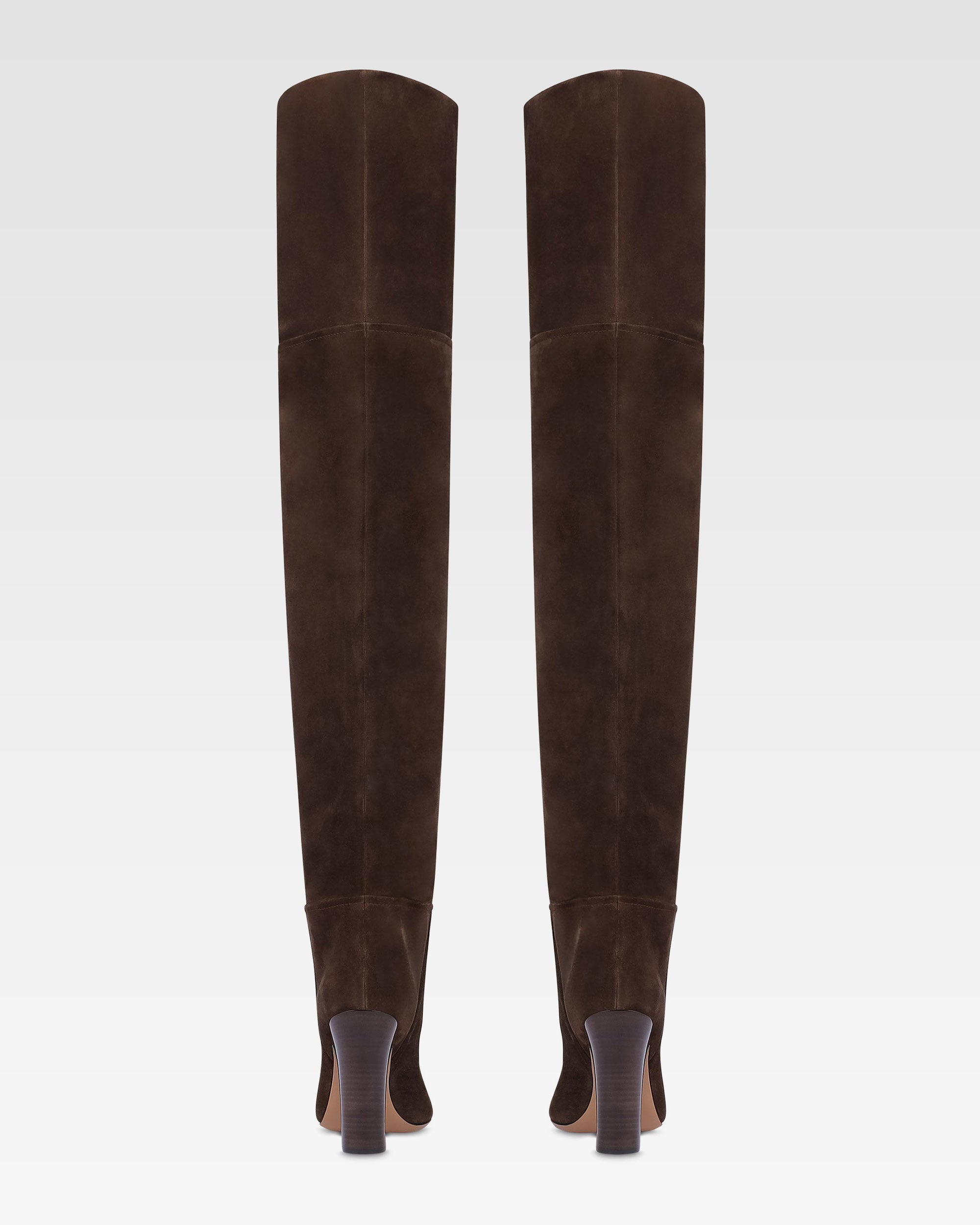 Bottes au-dessus du genou en cuir suede de veau noir