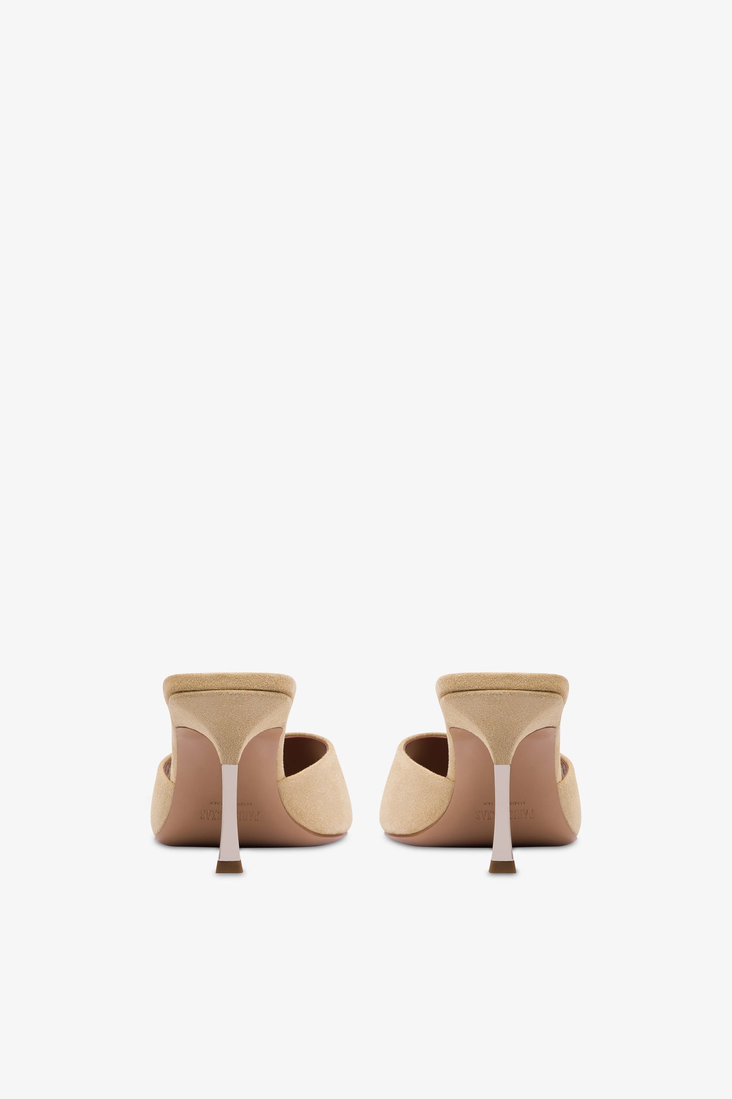 Mules in ecru suede leather