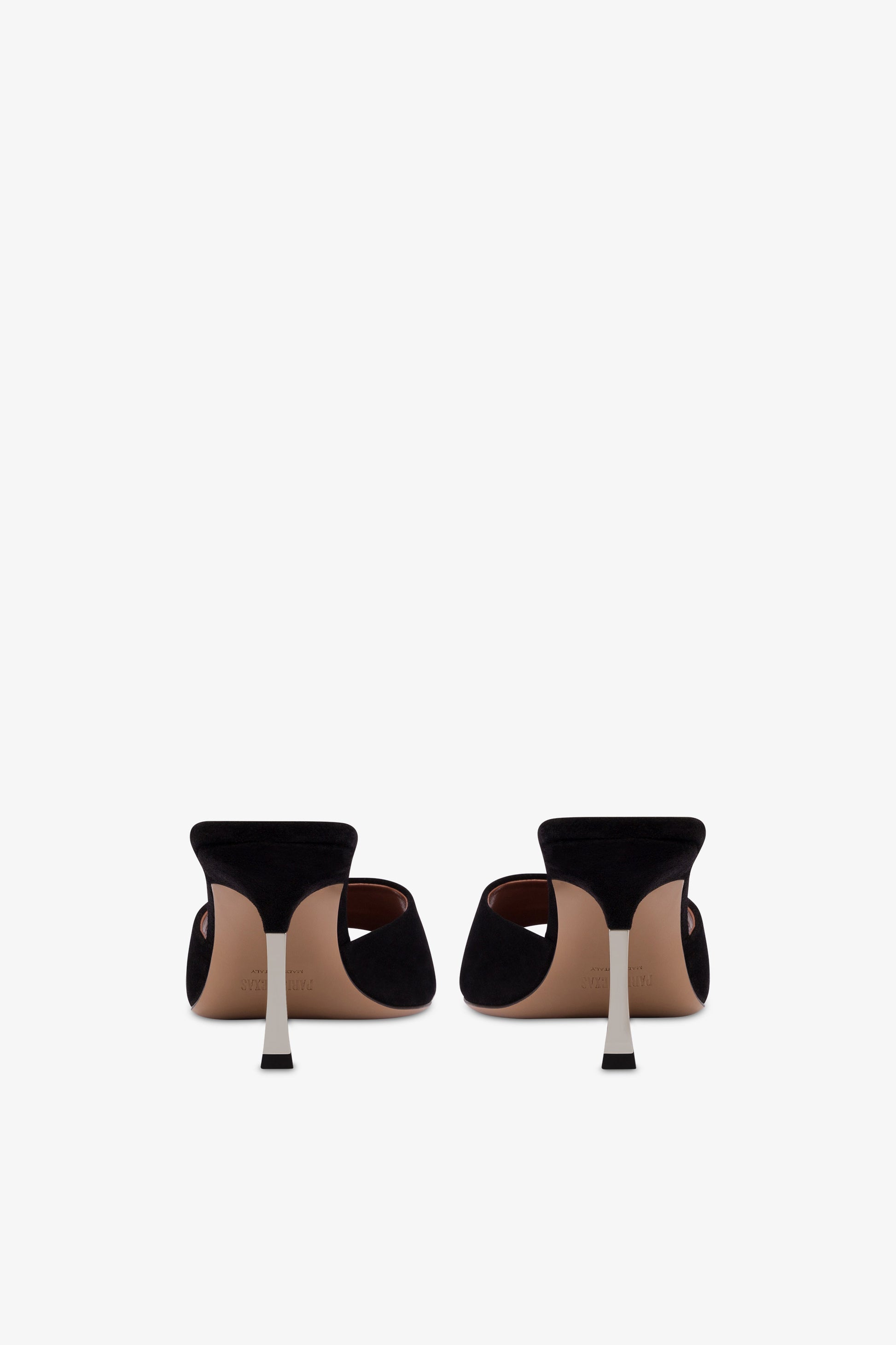 Mules in black suede leather