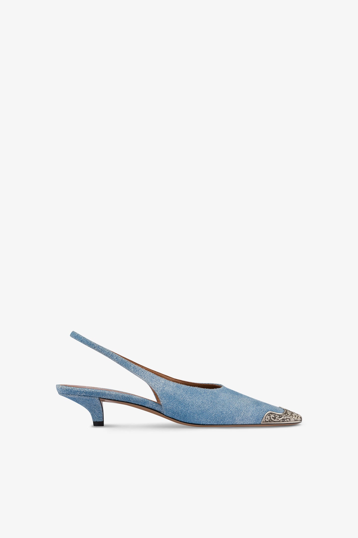 Slingbacks in denim suede leather