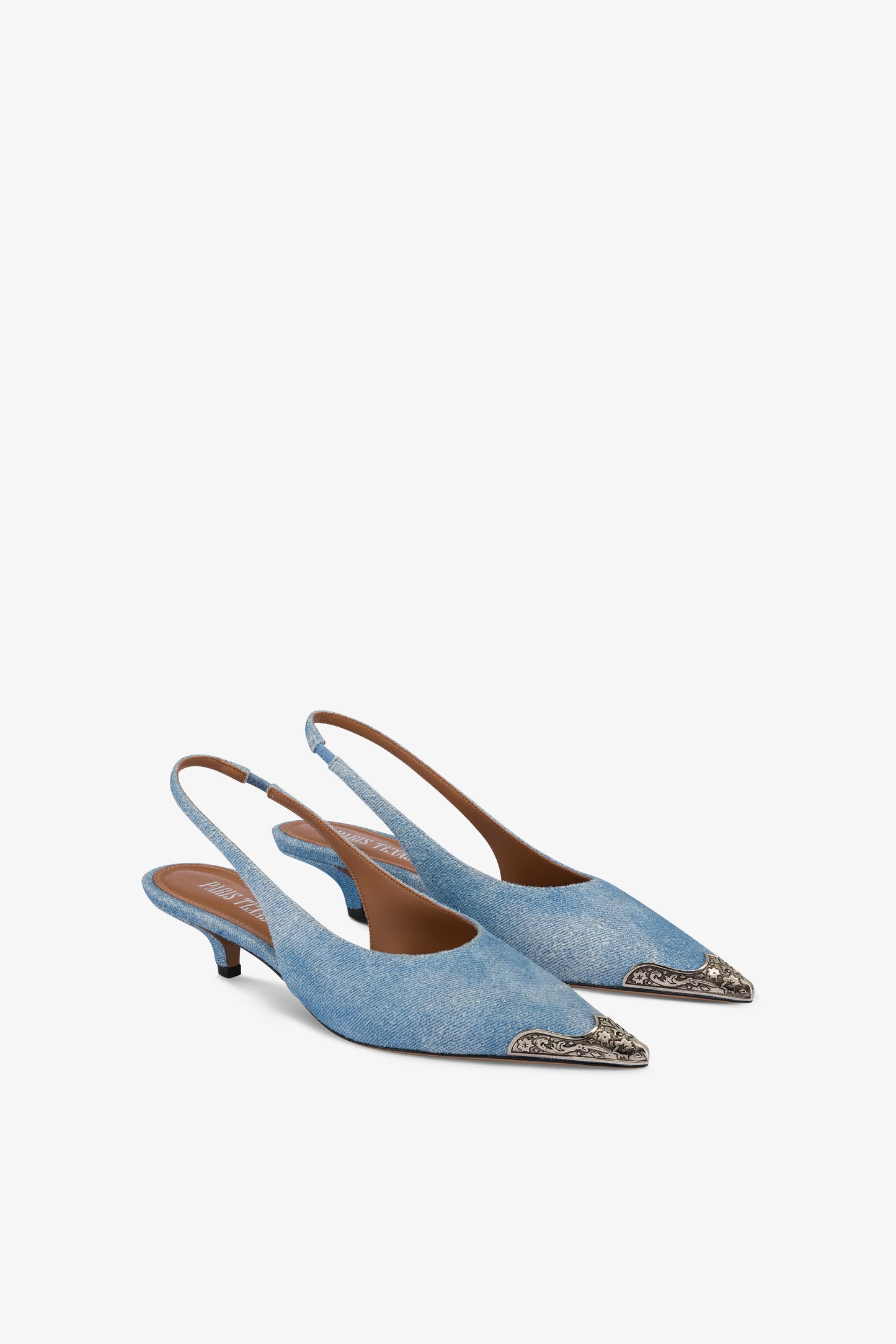 Slingbacks in denim suede leather