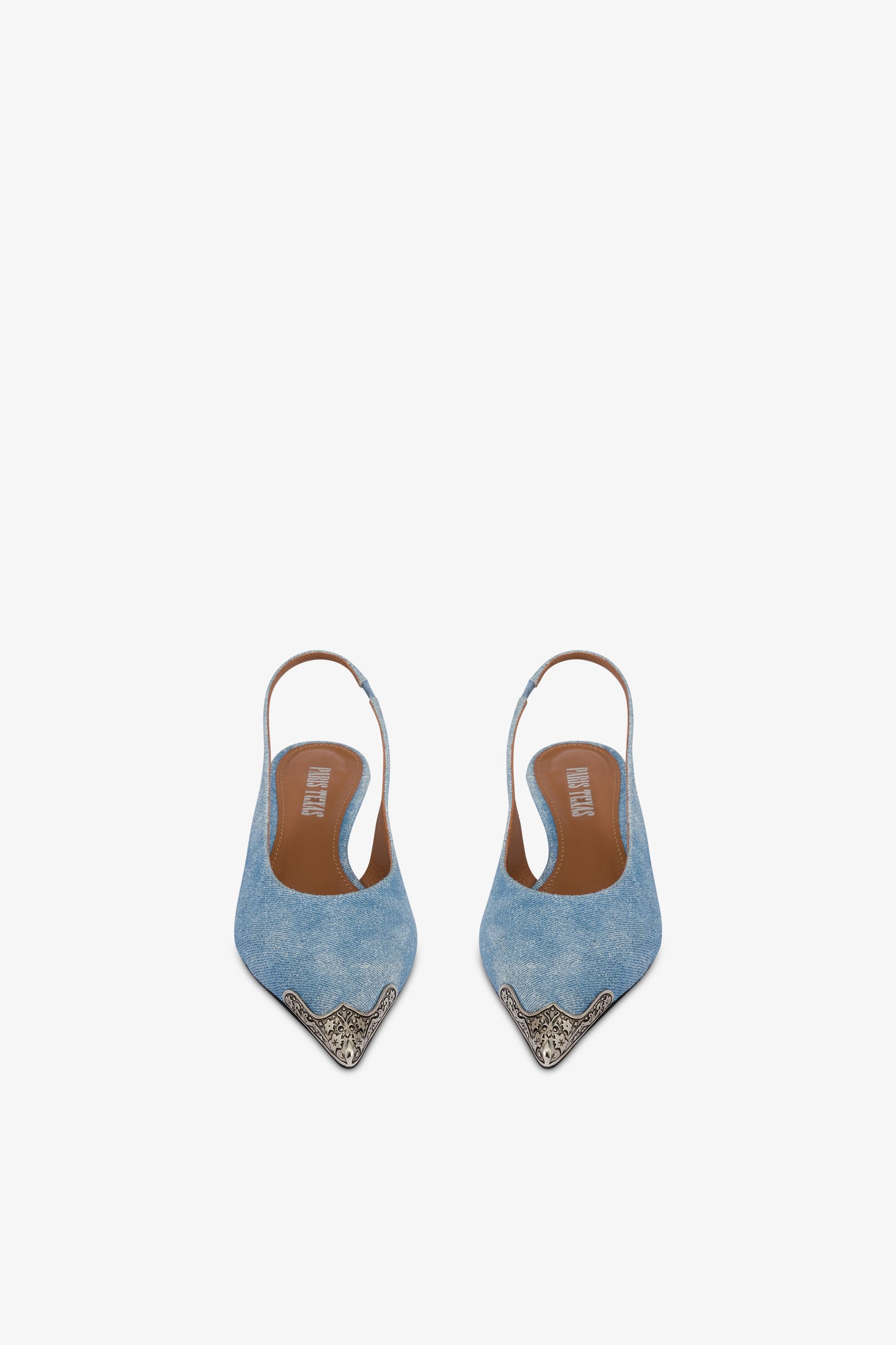 Slingbacks in denim suede leather