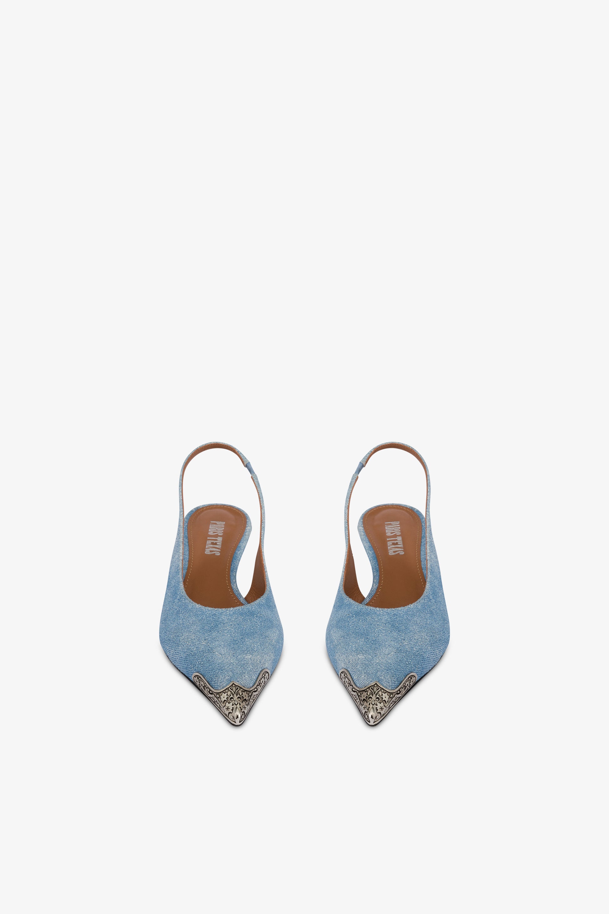 Slingbacks in denim suede leather