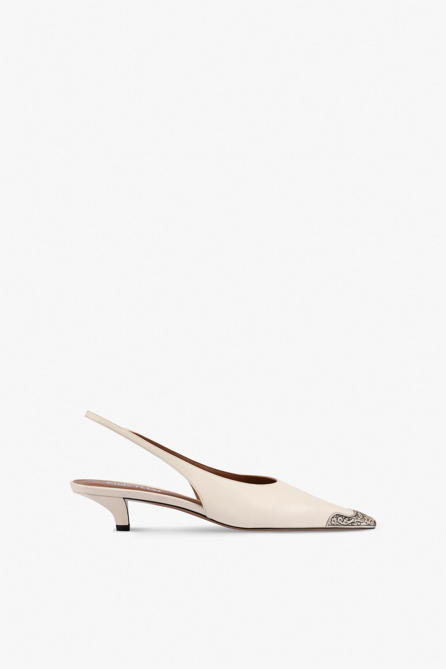 Slingbacks in milk white leather