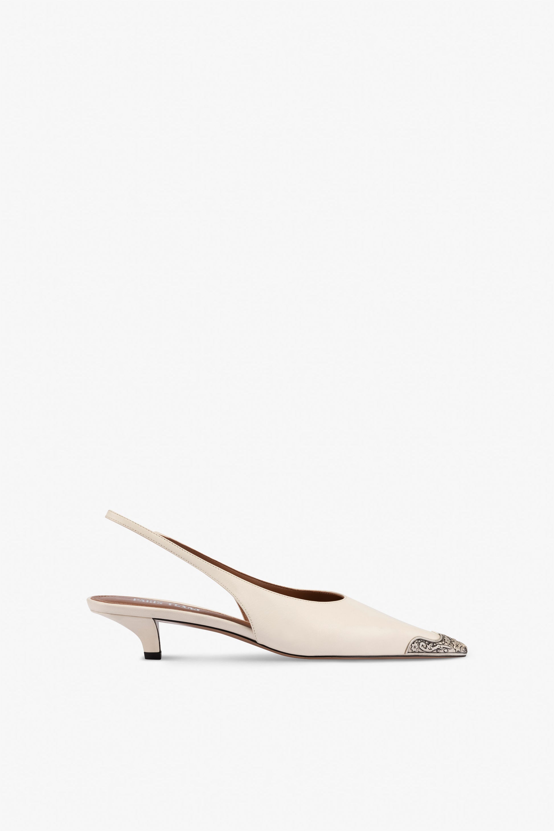 Slingbacks in milk white leather