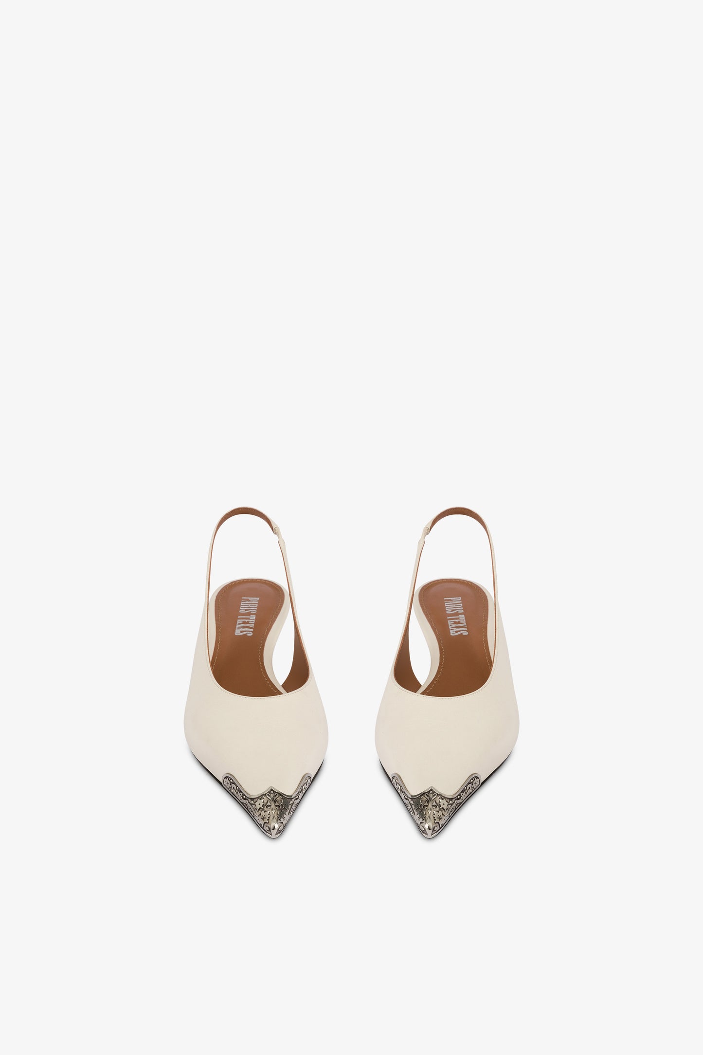 Slingbacks in milk white leather