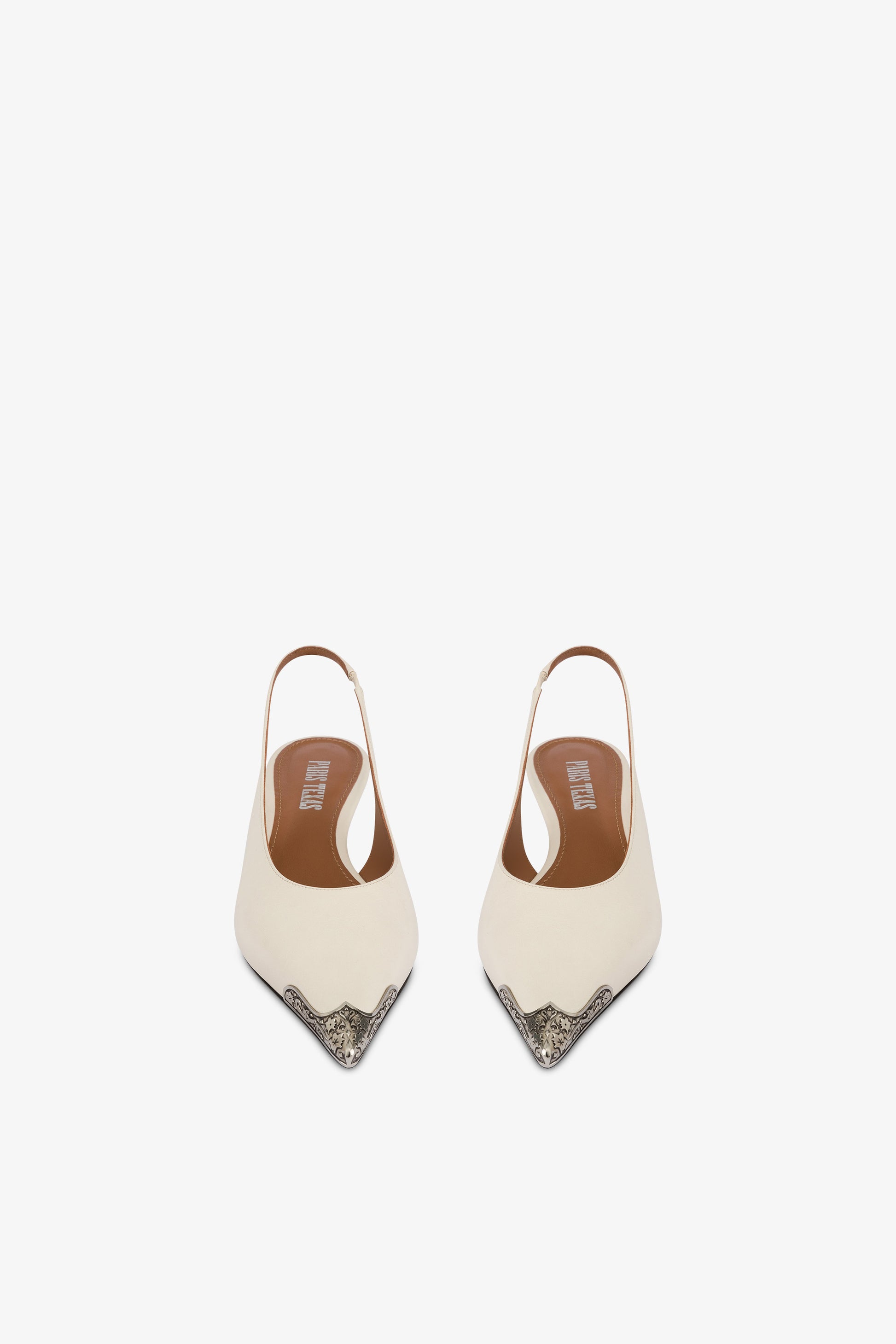 Slingbacks in milk white leather