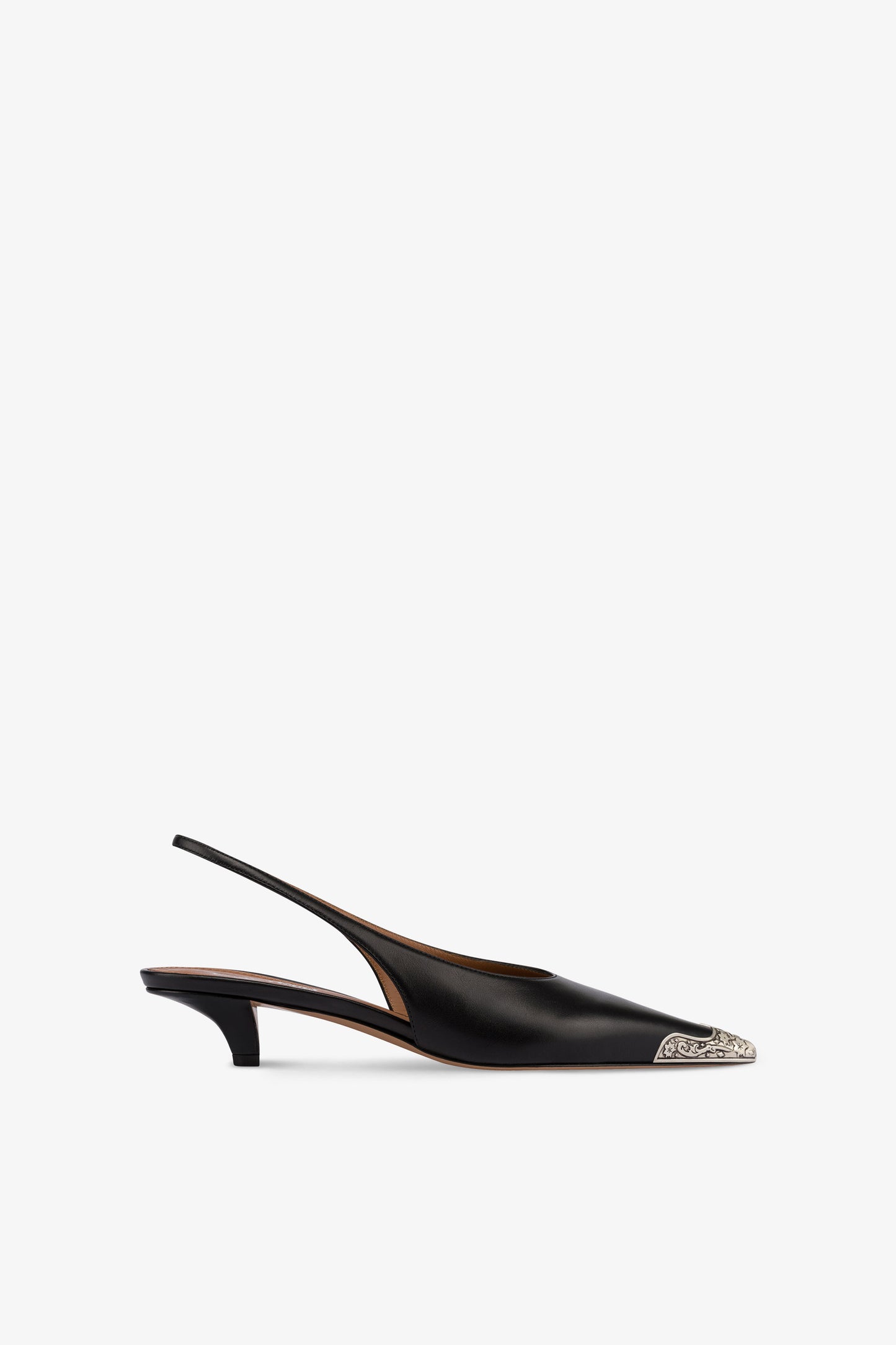 Slingbacks in black leather