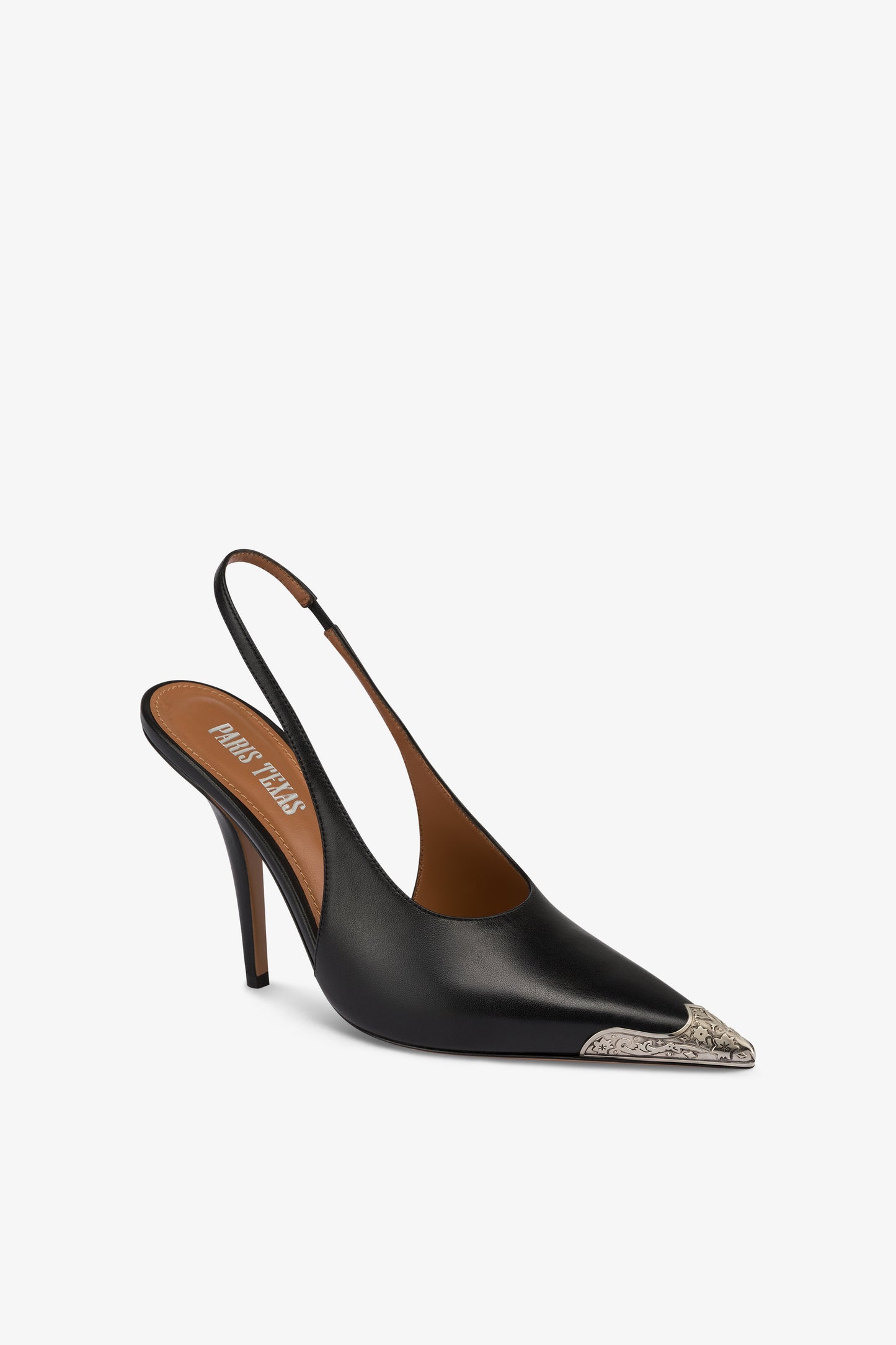 Slingbacks in black leather