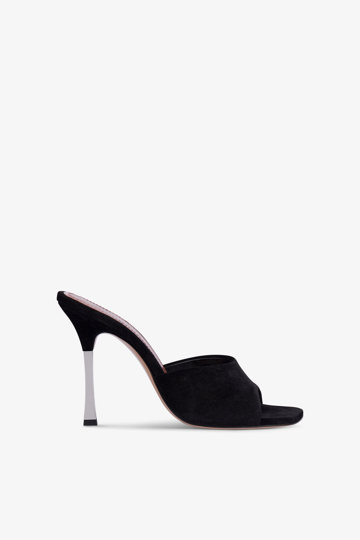 Mules in black suede leather