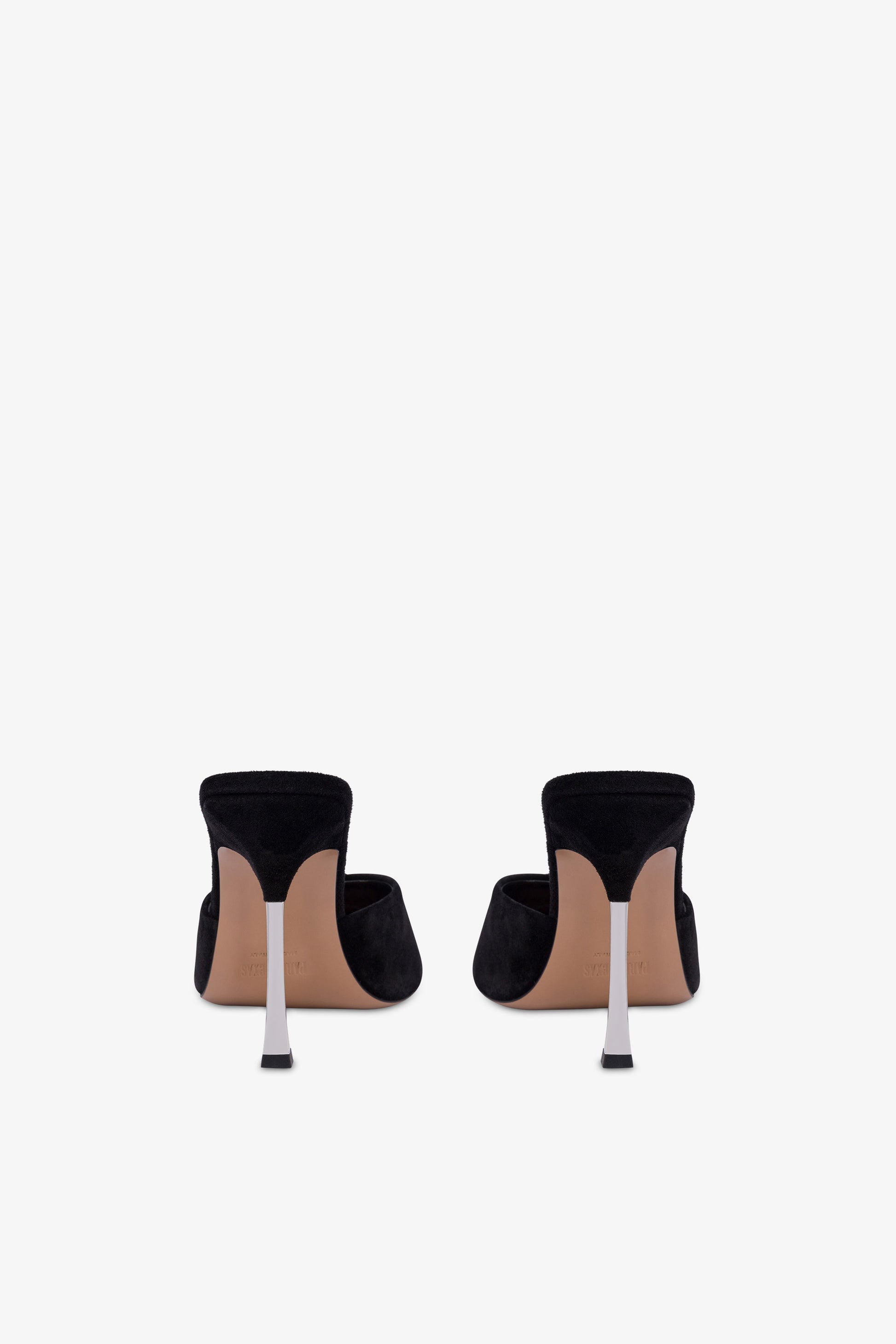 Mules in black suede leather