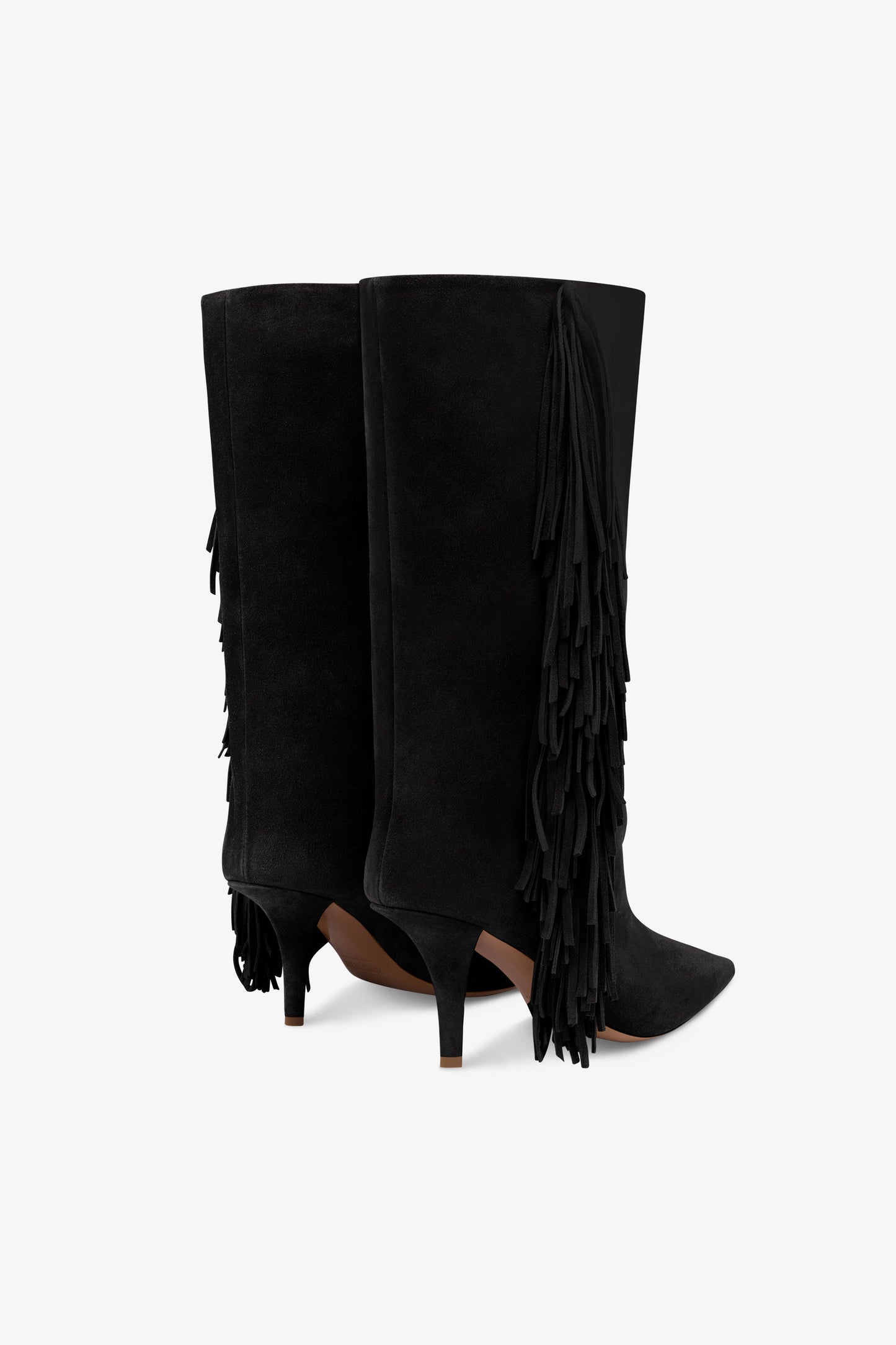 Boots in off-black suede leather