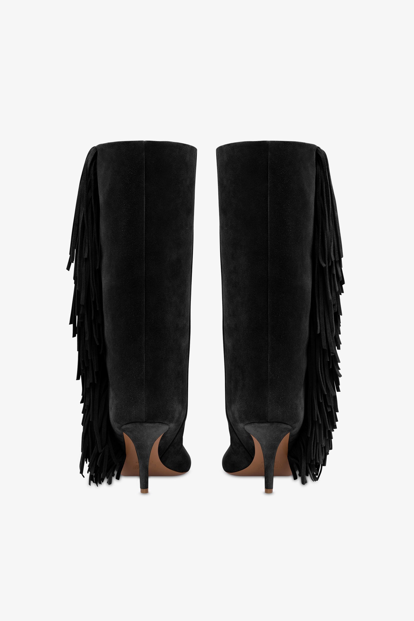 Boots in off-black suede leather