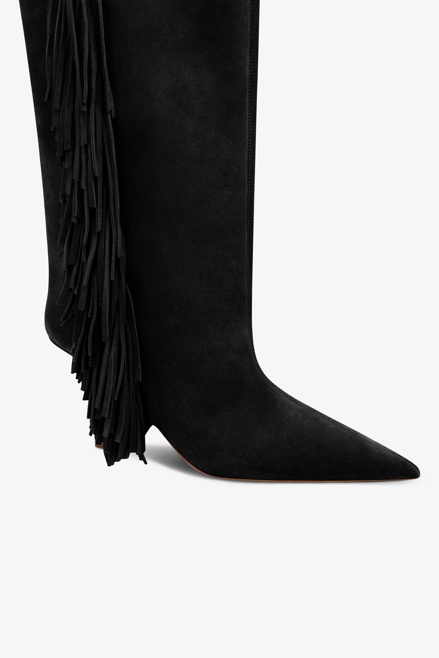 Boots in off-black suede leather