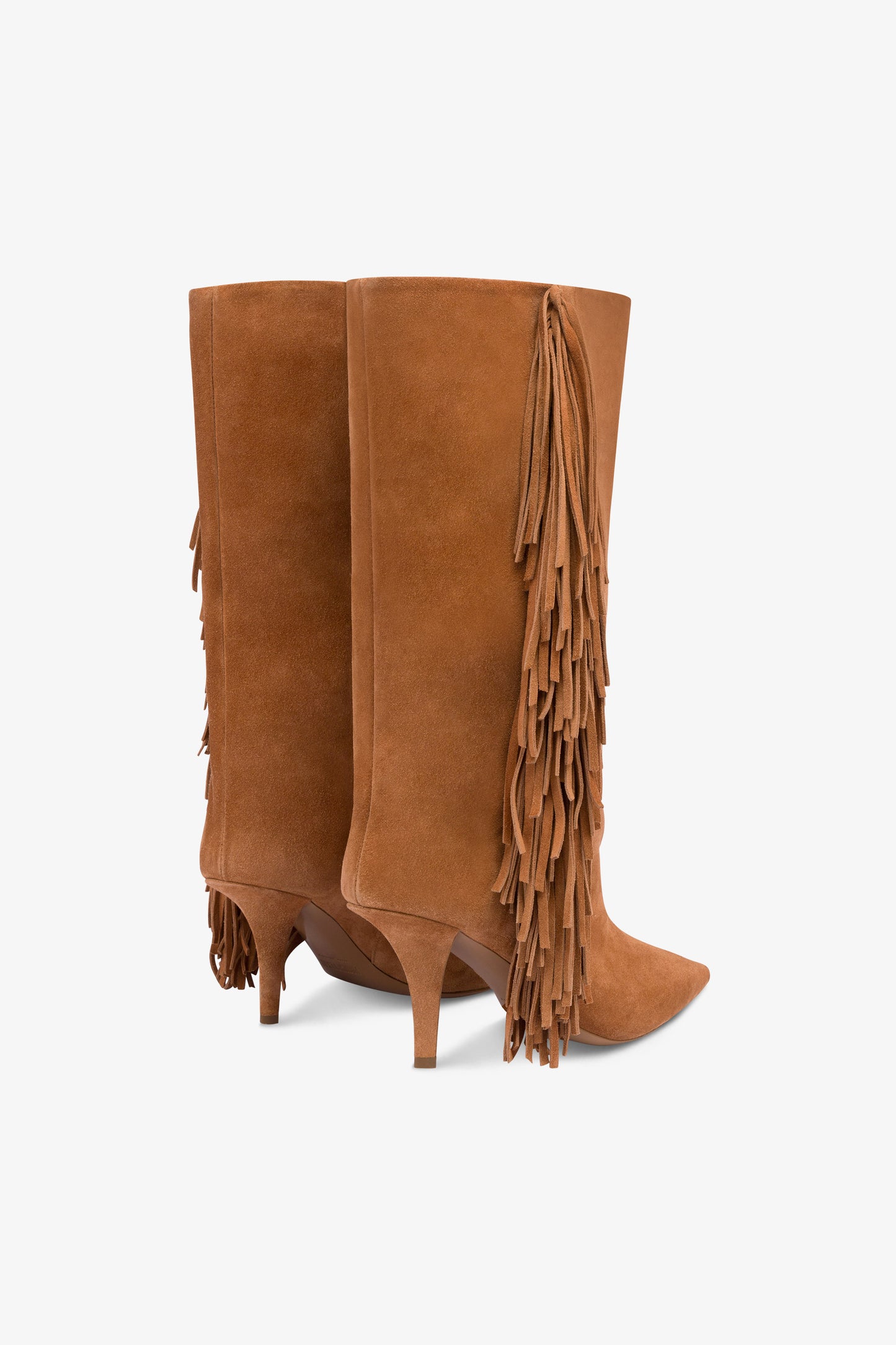 Boots in terracotta suede leather