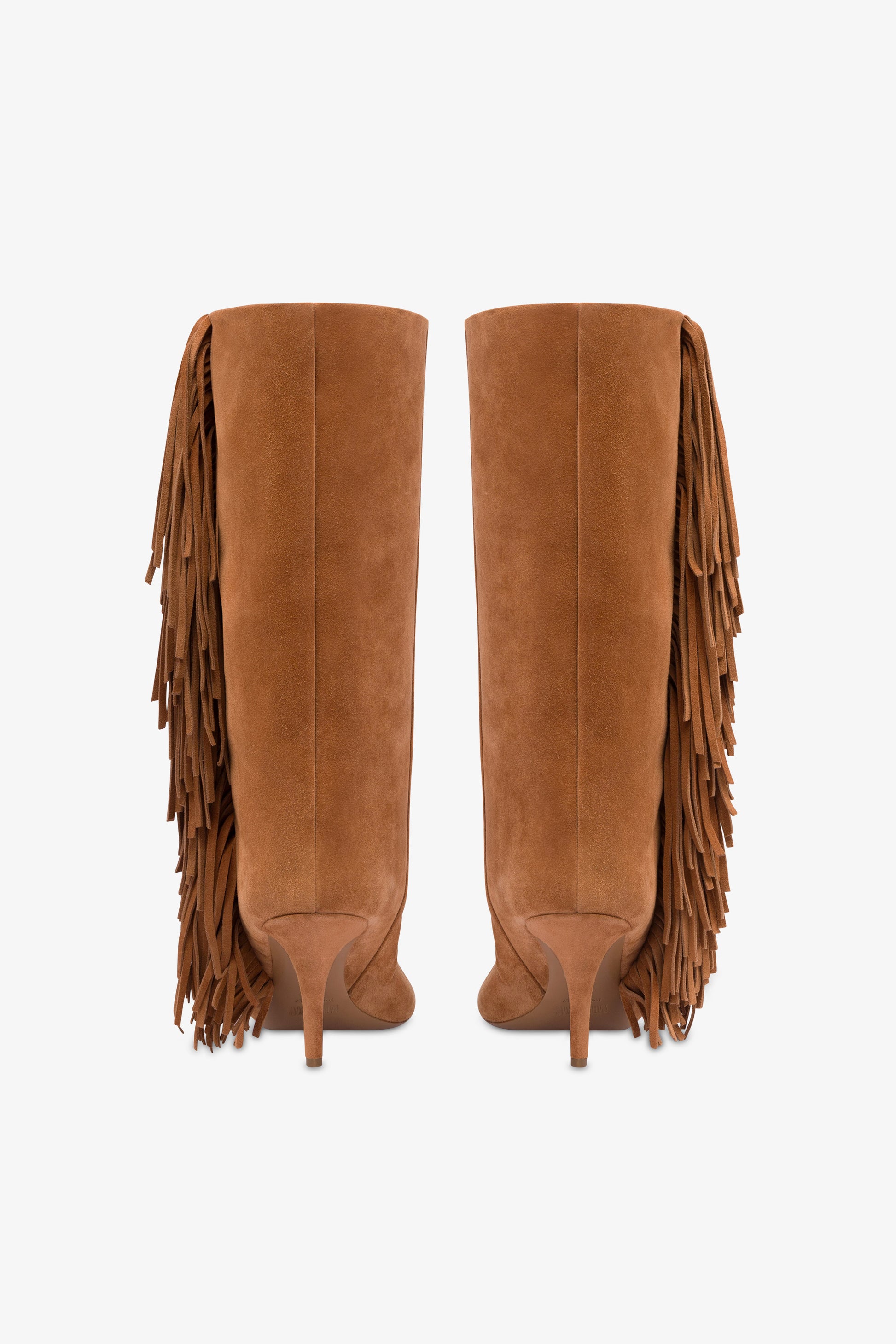 Boots in terracotta suede leather