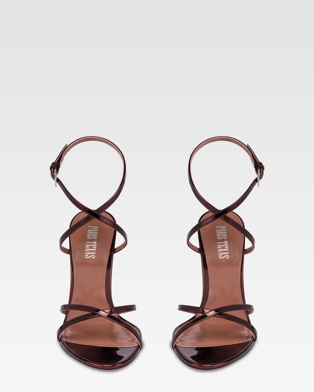 SANDALI IN PELLE SPECCHIATA COLOR WINE SUNSET