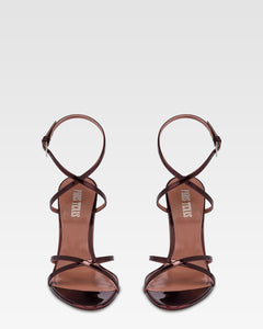 SANDALI IN PELLE SPECCHIATA COLOR WINE SUNSET