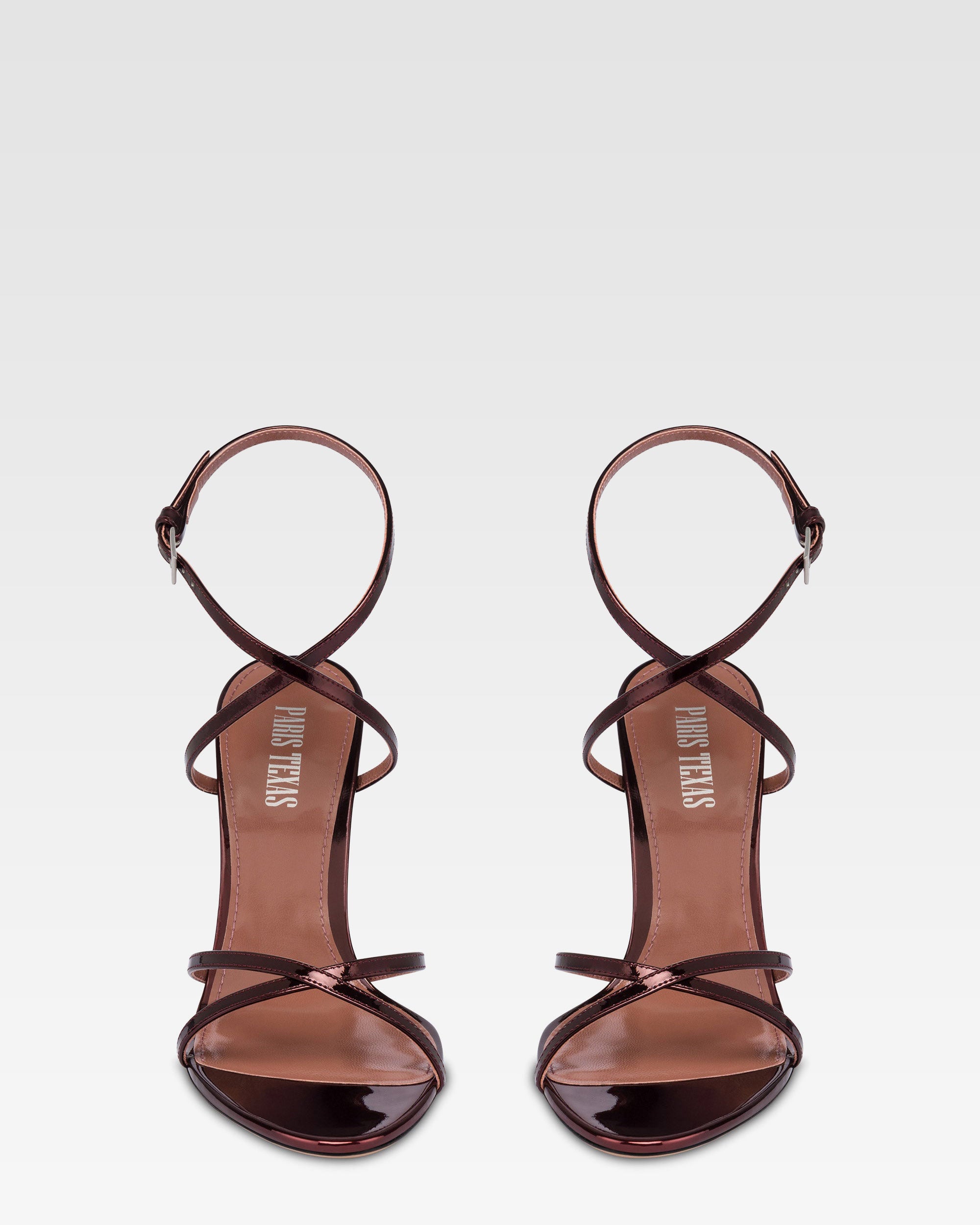 SANDALI IN PELLE SPECCHIATA COLOR WINE SUNSET