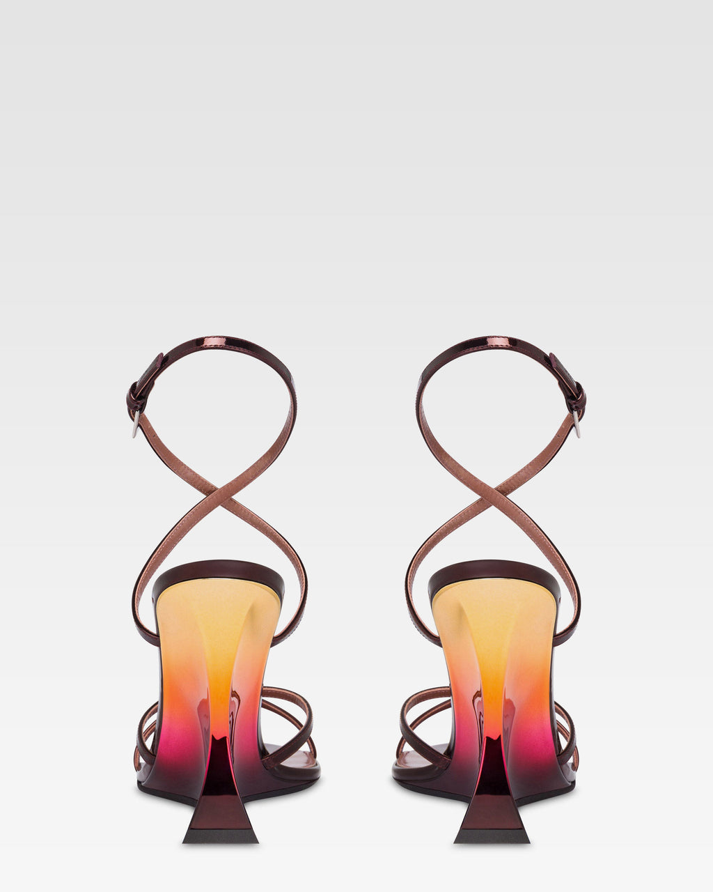 SANDALI IN PELLE SPECCHIATA COLOR WINE SUNSET