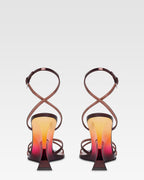 SANDALI IN PELLE SPECCHIATA COLOR WINE SUNSET