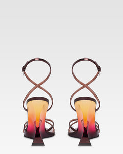 SANDALI IN PELLE SPECCHIATA COLOR WINE SUNSET