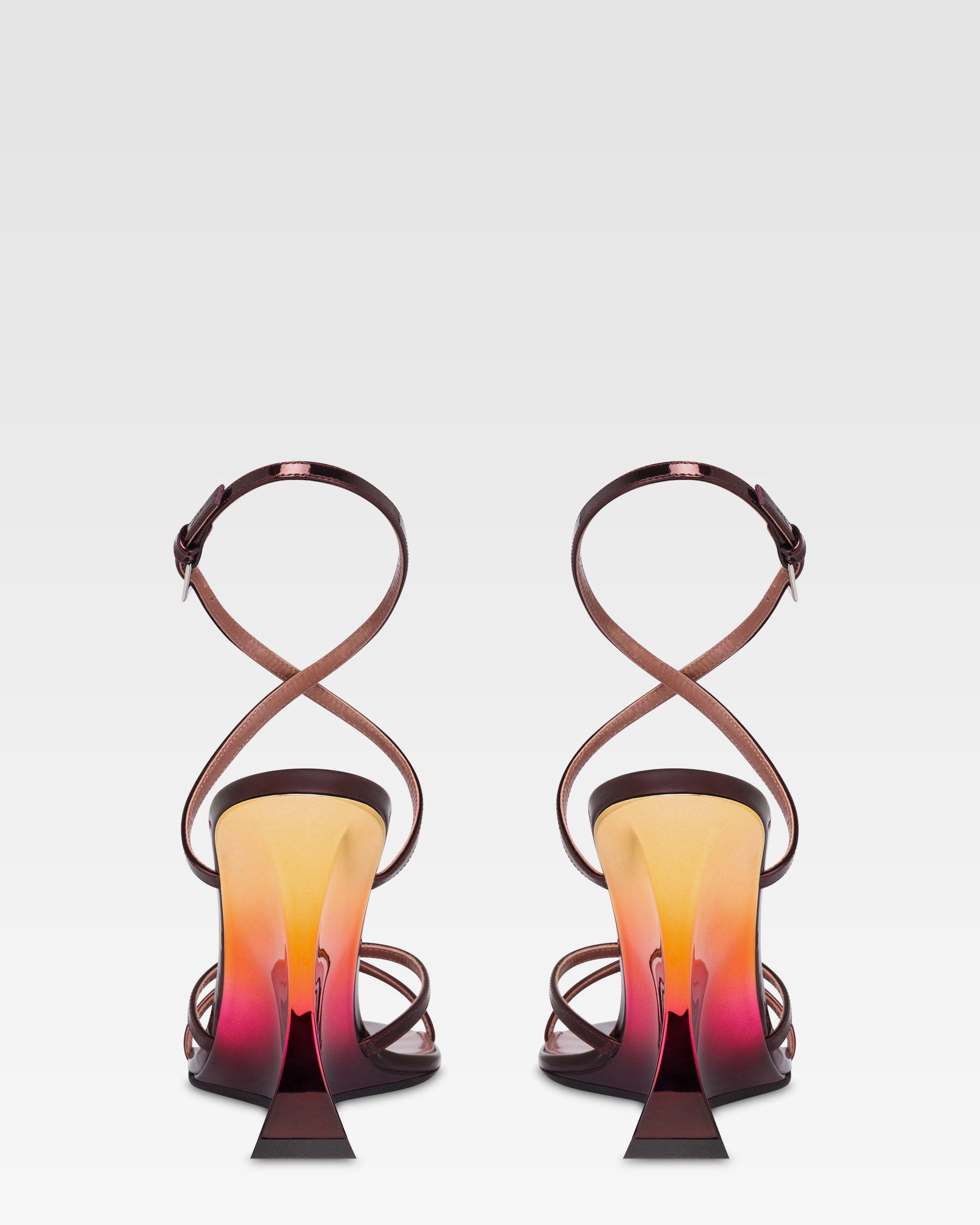 SANDALI IN PELLE SPECCHIATA COLOR WINE SUNSET