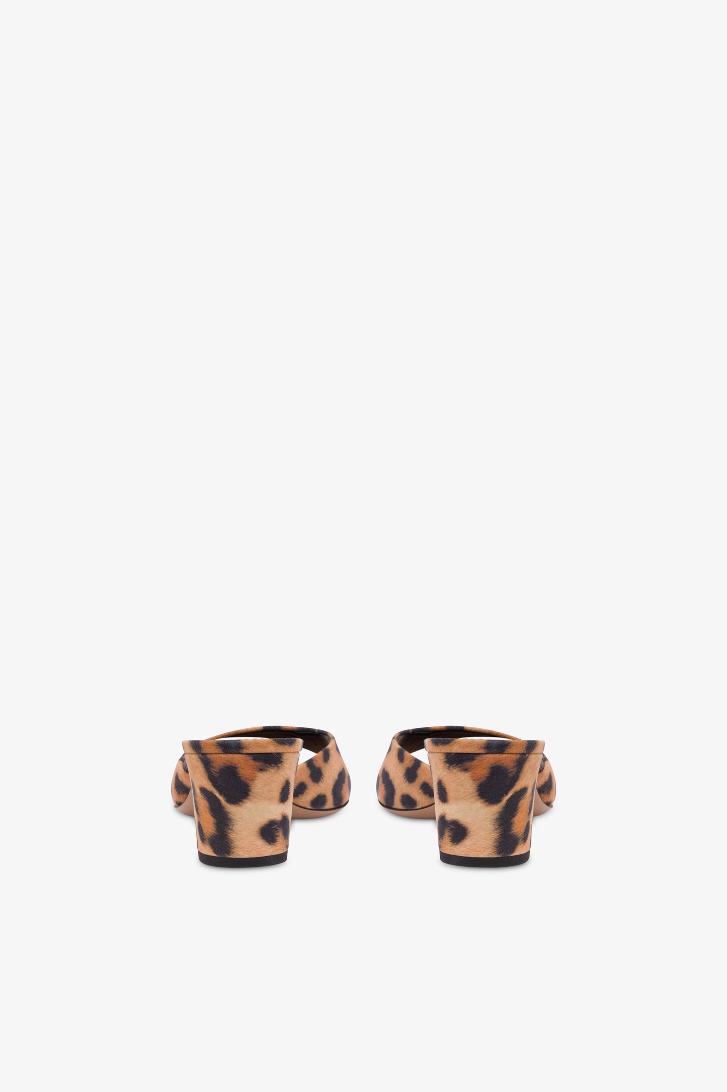 Mules in natural leopard-print suede leather