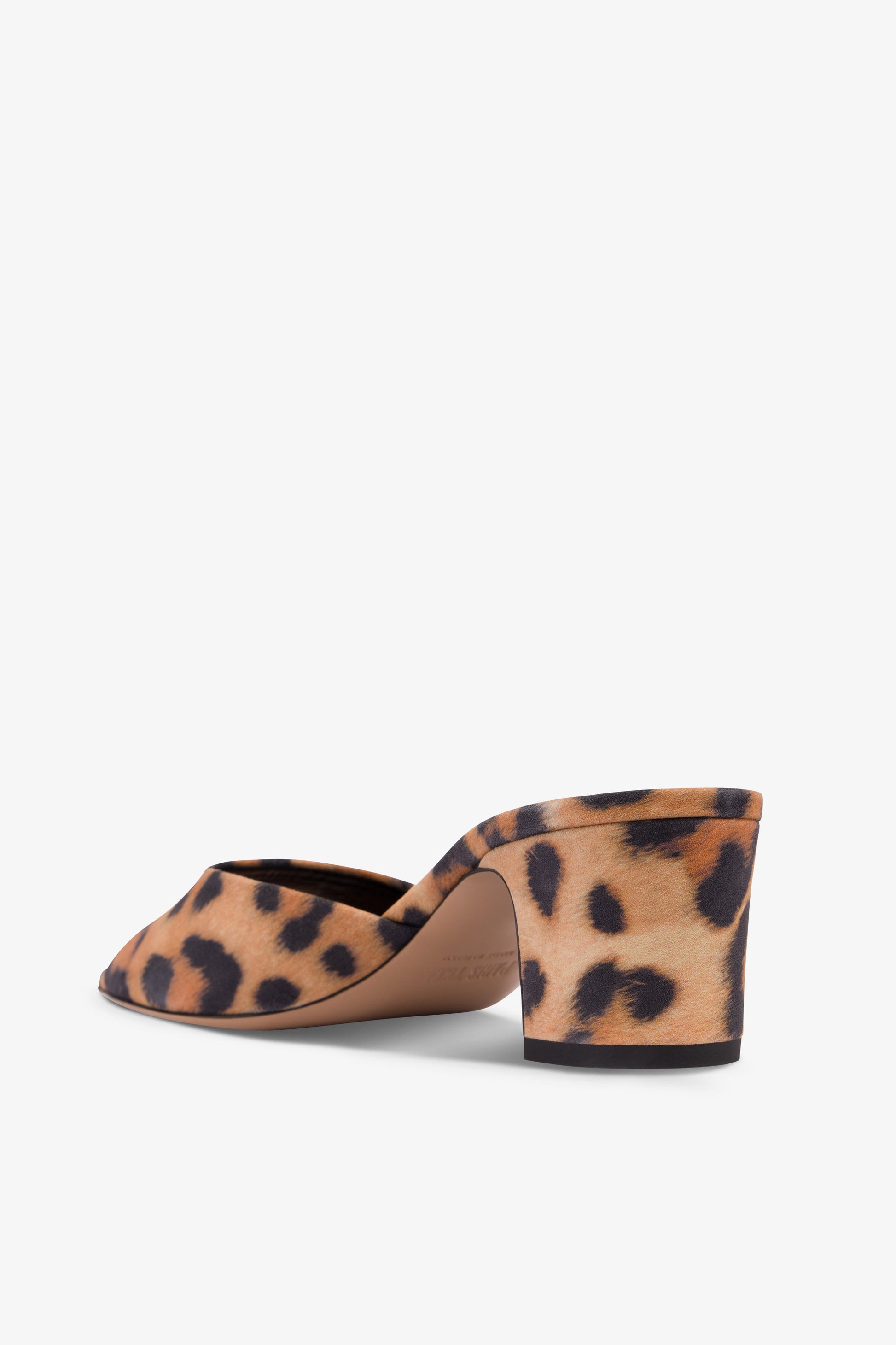 Mules in natural leopard-print suede leather