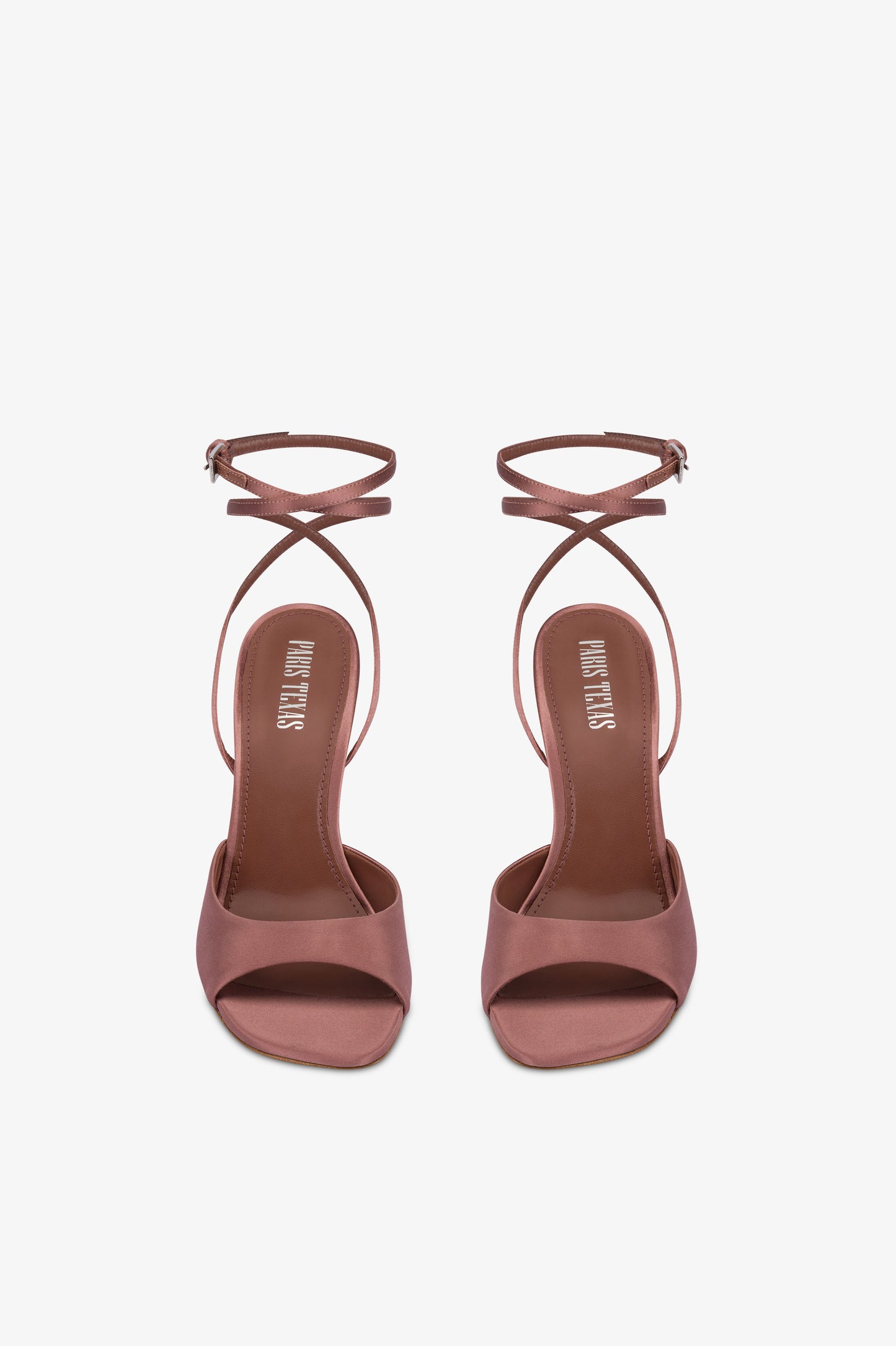 Sandals in dark phard satin