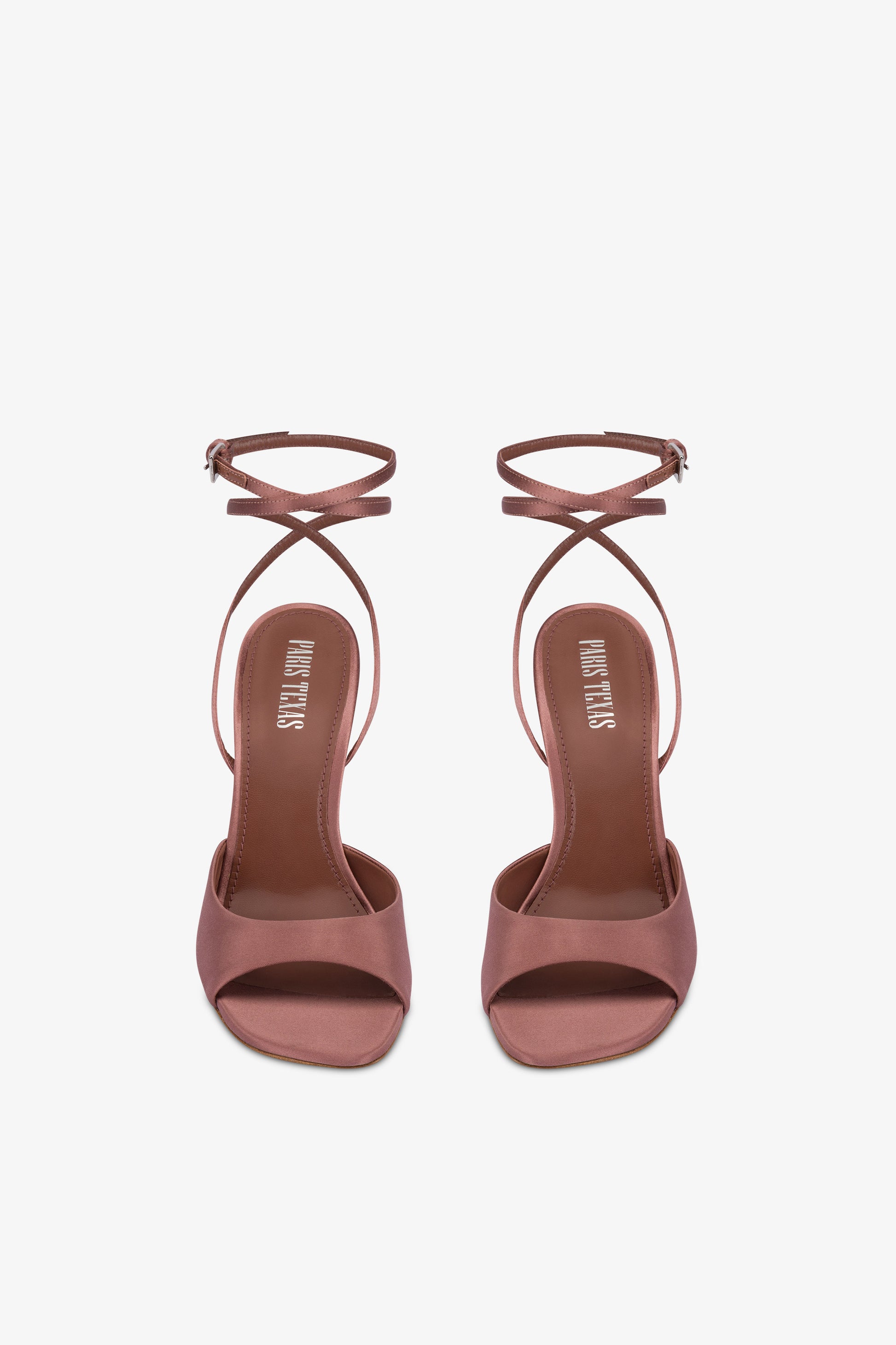 Sandals in dark phard satin