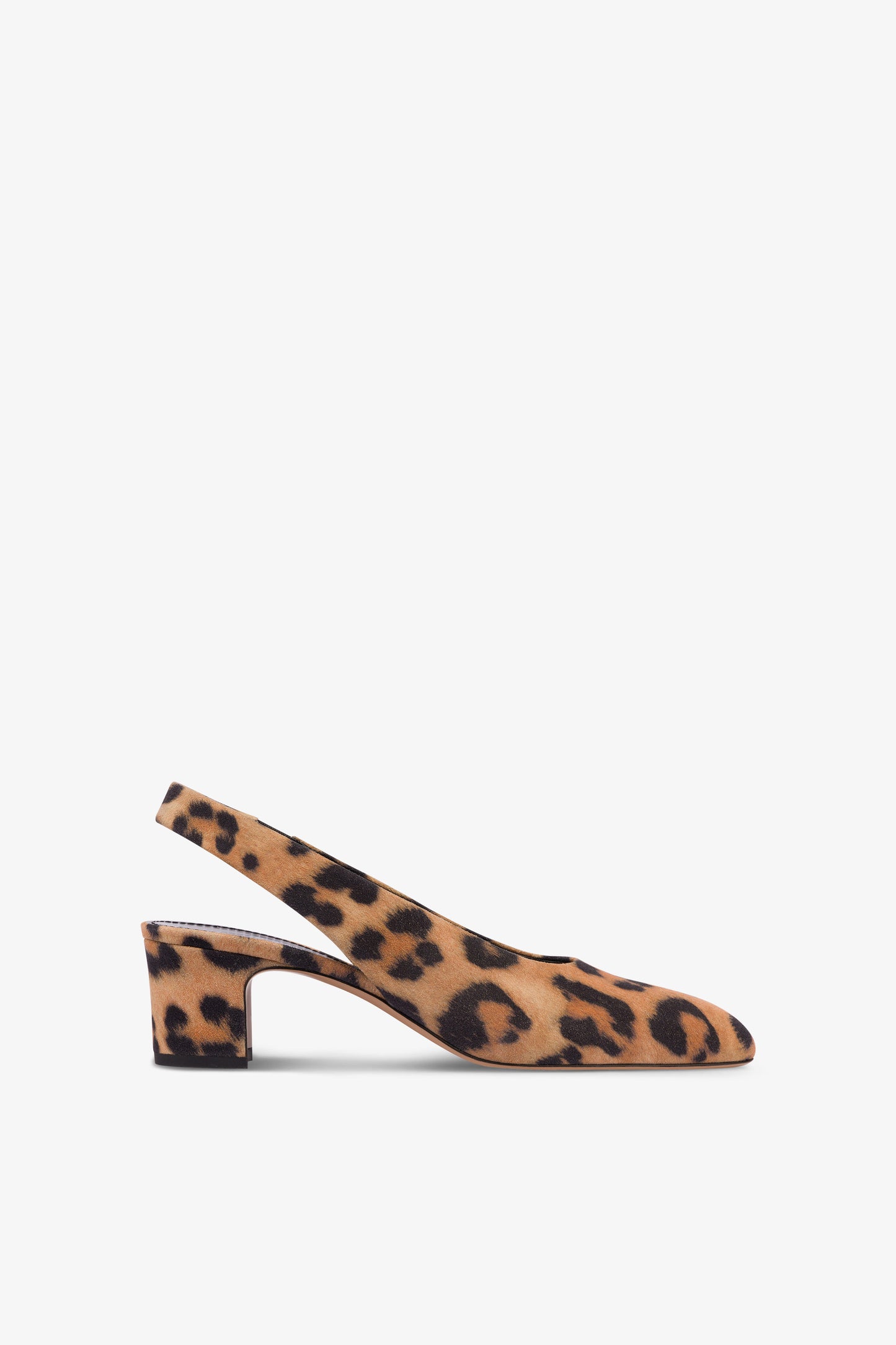 Slingbacks in natural leopard-print suede leather