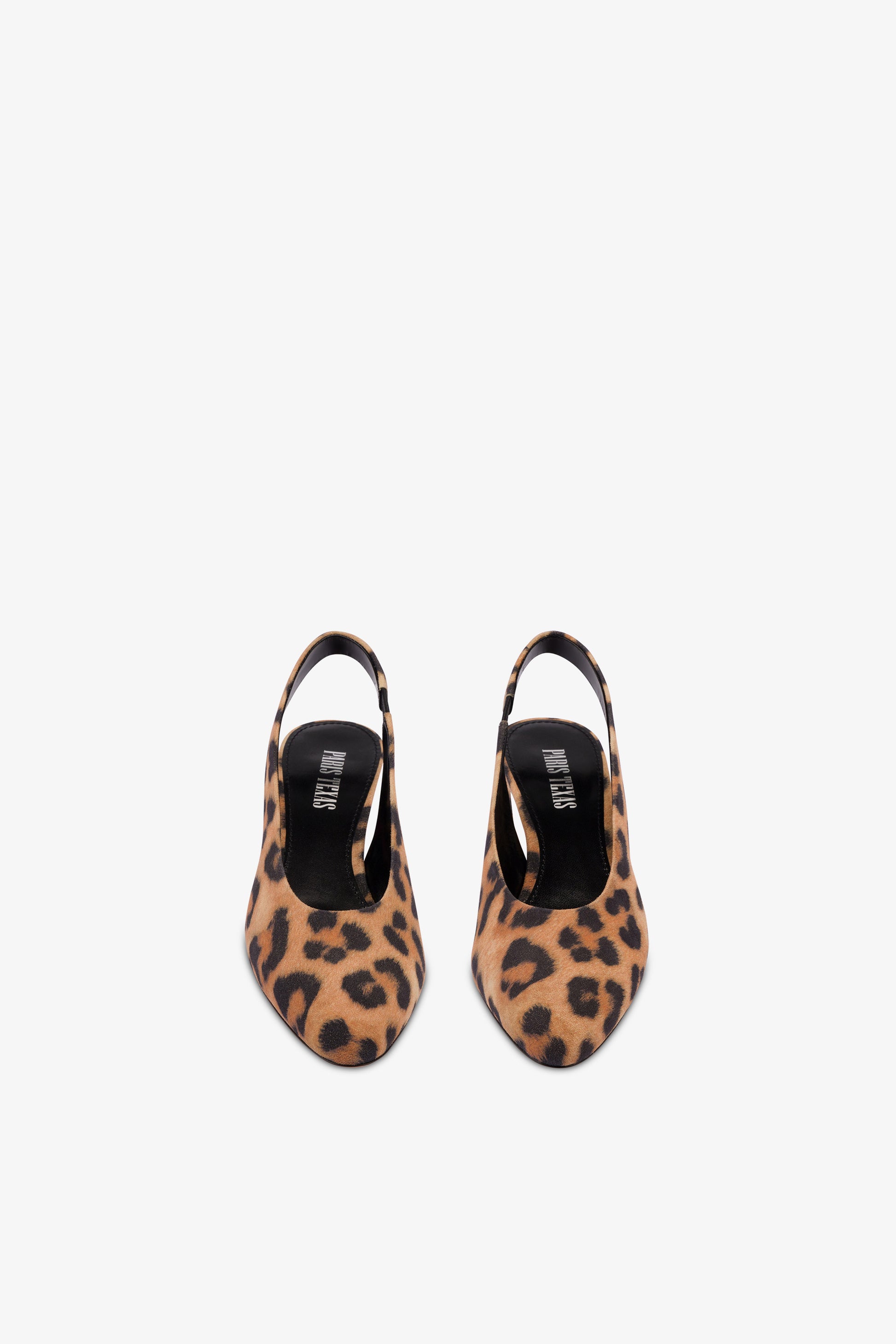 Slingbacks in natural leopard-print suede leather