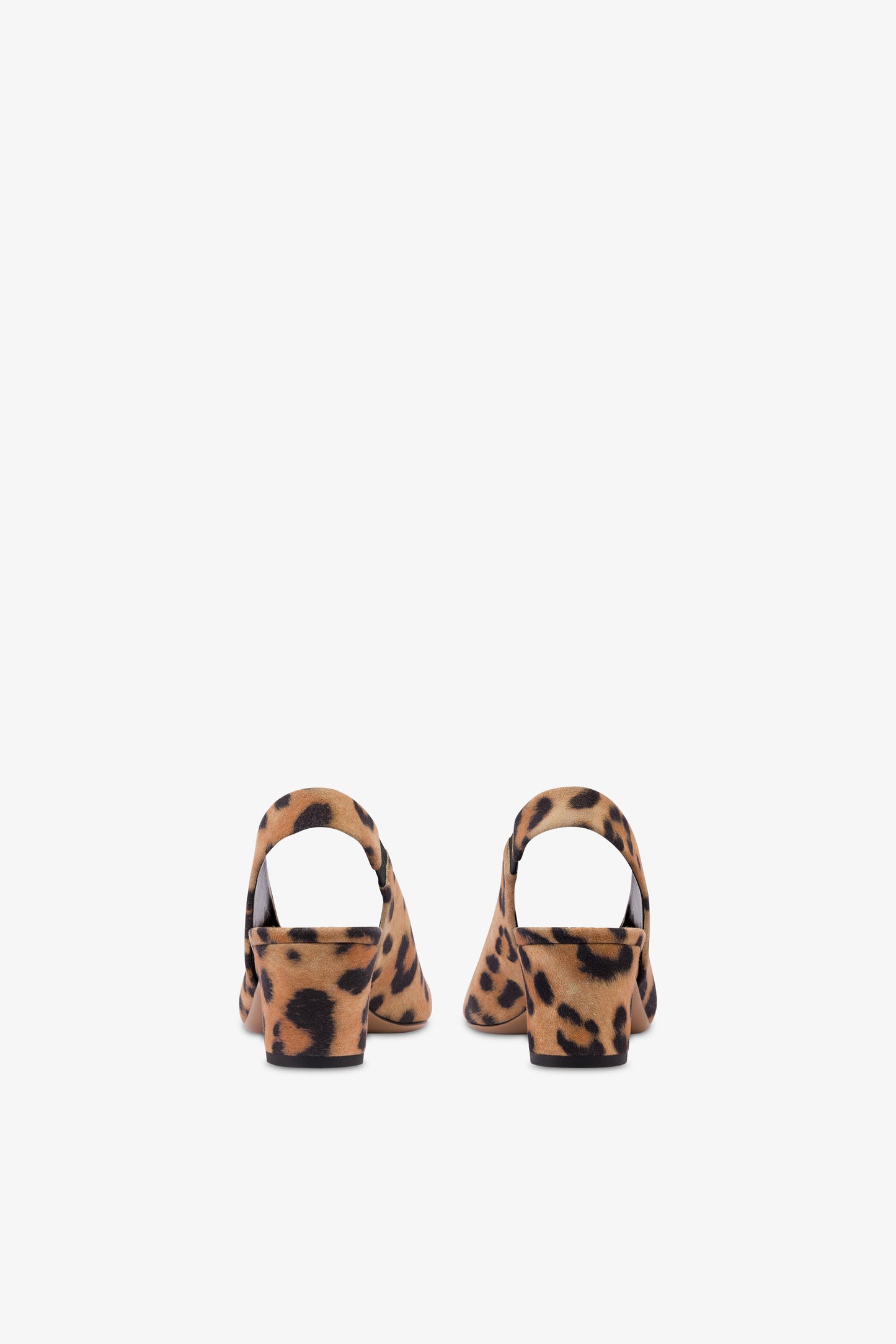 Slingbacks in natural leopard-print suede leather