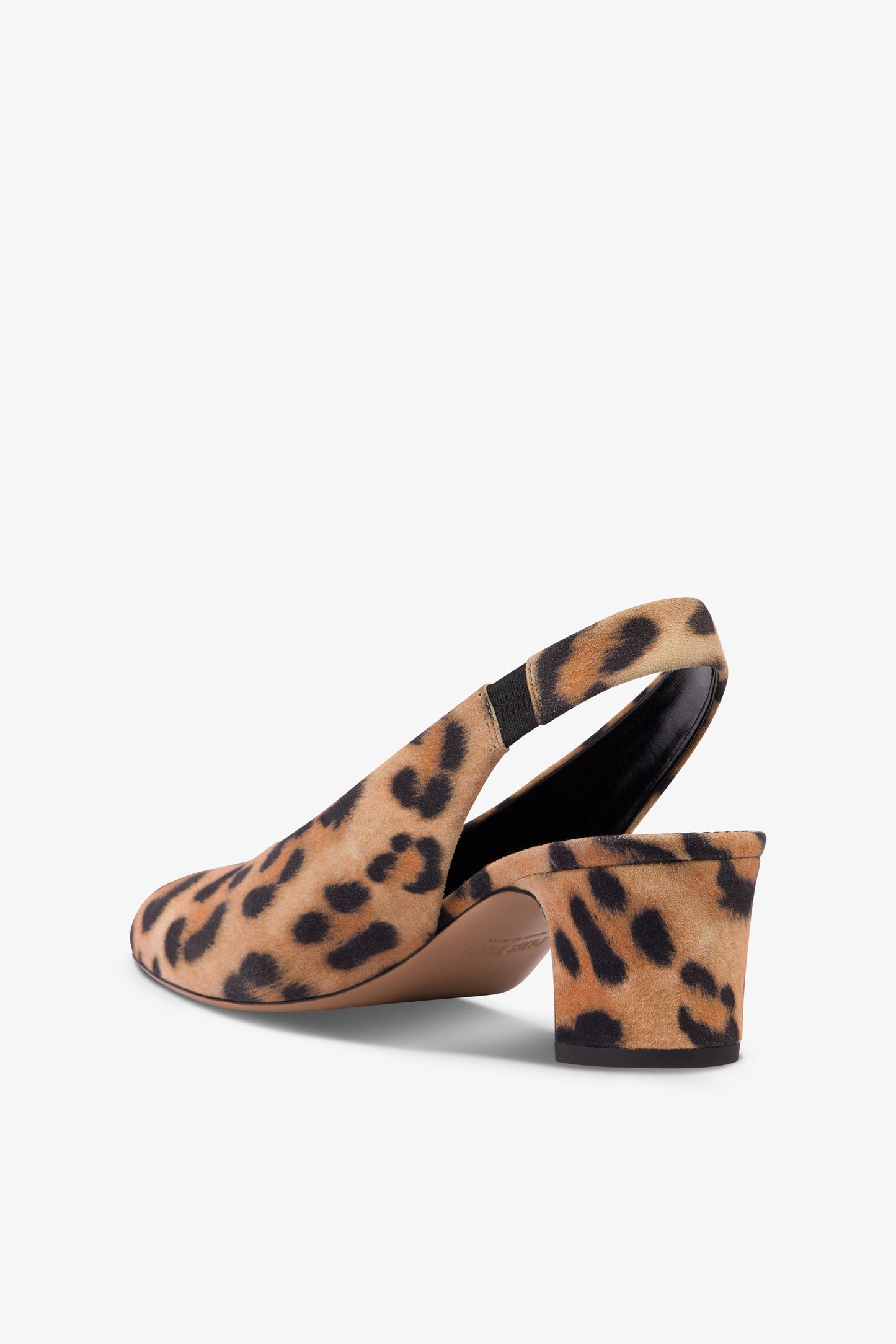 Slingbacks in natural leopard-print suede leather