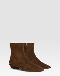 Ankle boots in ebony calf suede leather — EBONY