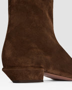 Ankle boots in ebony calf suede leather