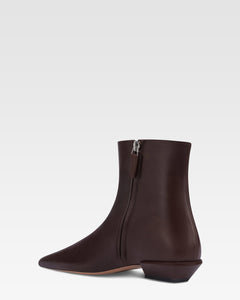 Ankle boots in mocha calf leather