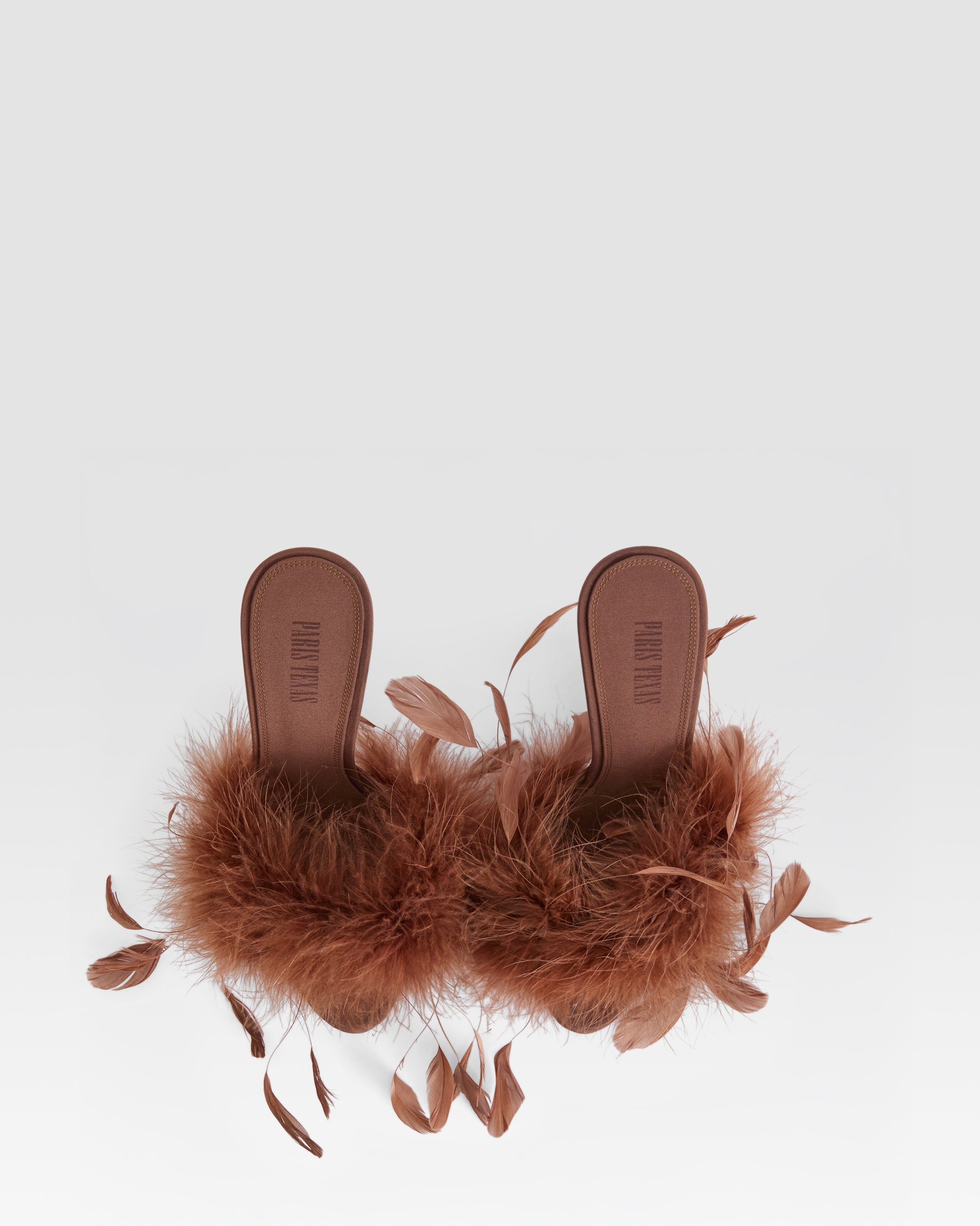 Mules in ebony crepe satin