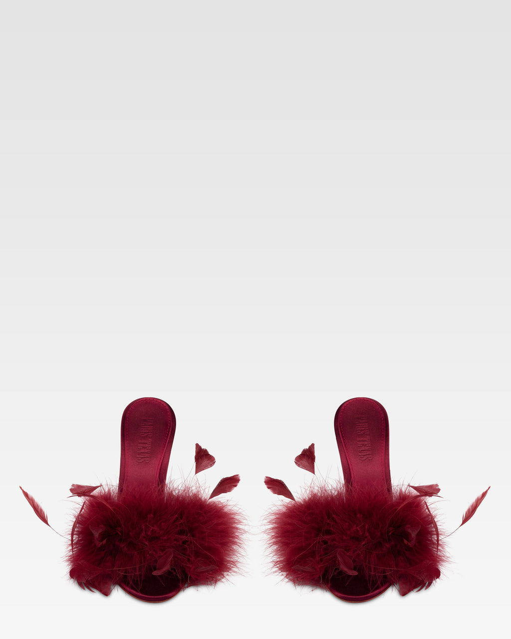 Mules in satin rouge noir