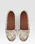 Loafers in natural printed python leather