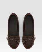 Loafers in ebony calf suede leather