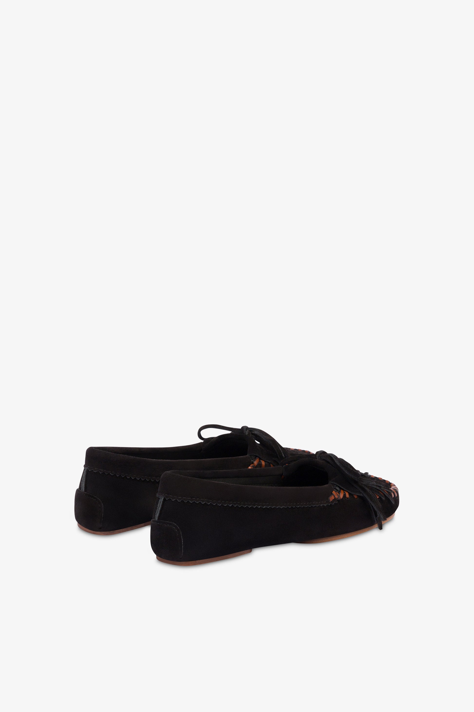 Loafers in black suede leather