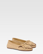 Mocassini in camoscio color ecru