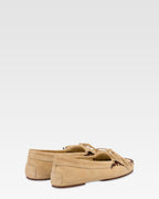 Mocassini in camoscio color ecru